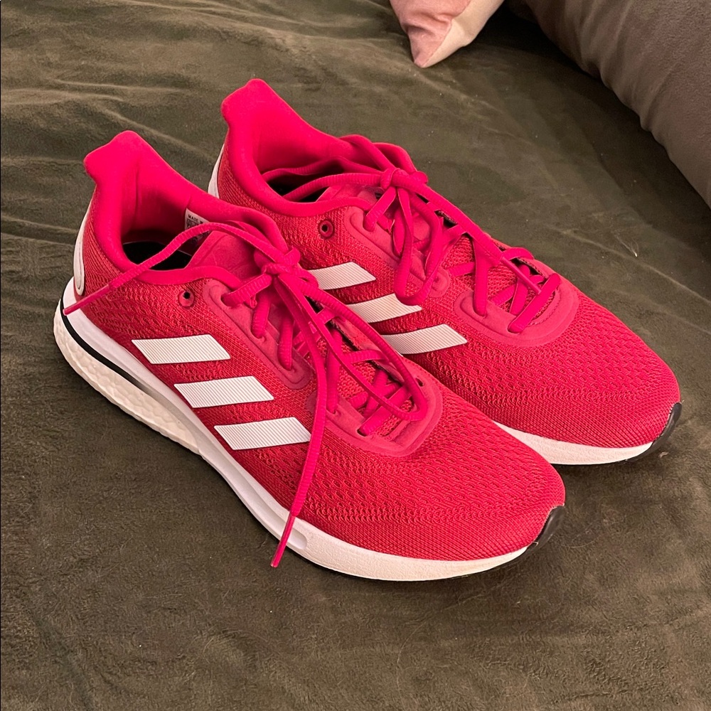 adidas Red and White Athletic Shoes